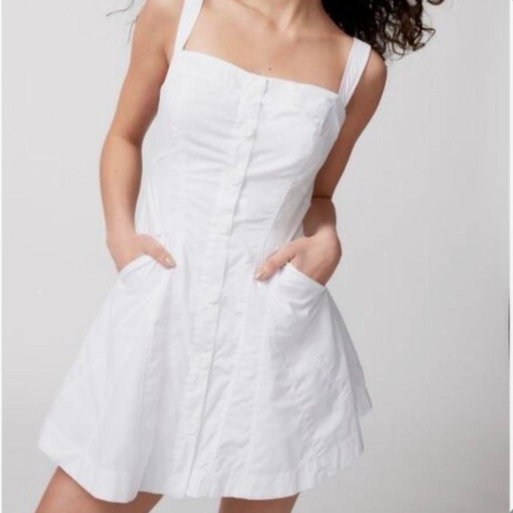 Urban Outfitters Teega Cotton Button Midi Dress